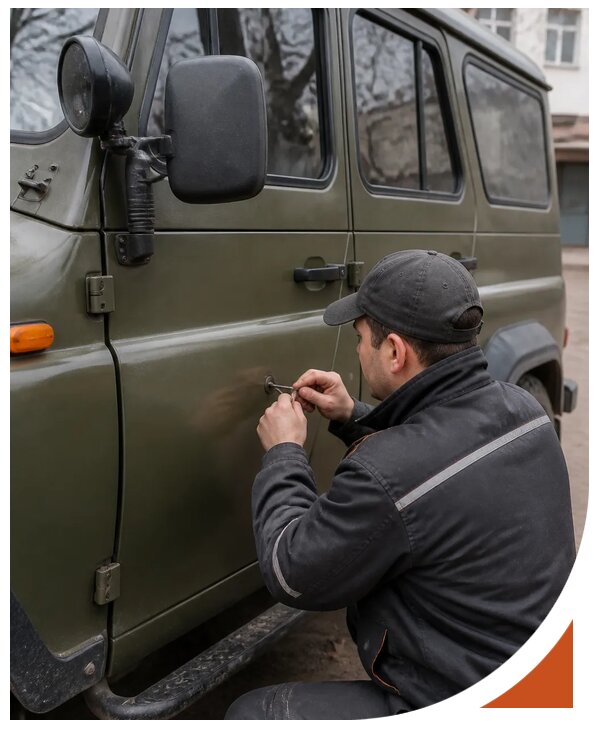 Профессиональное вскрытие автомобиля УАЗ без повреждений в Дмитрах