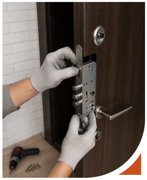 Профессиональная установка ригельного замка на дверь в Дмитрах